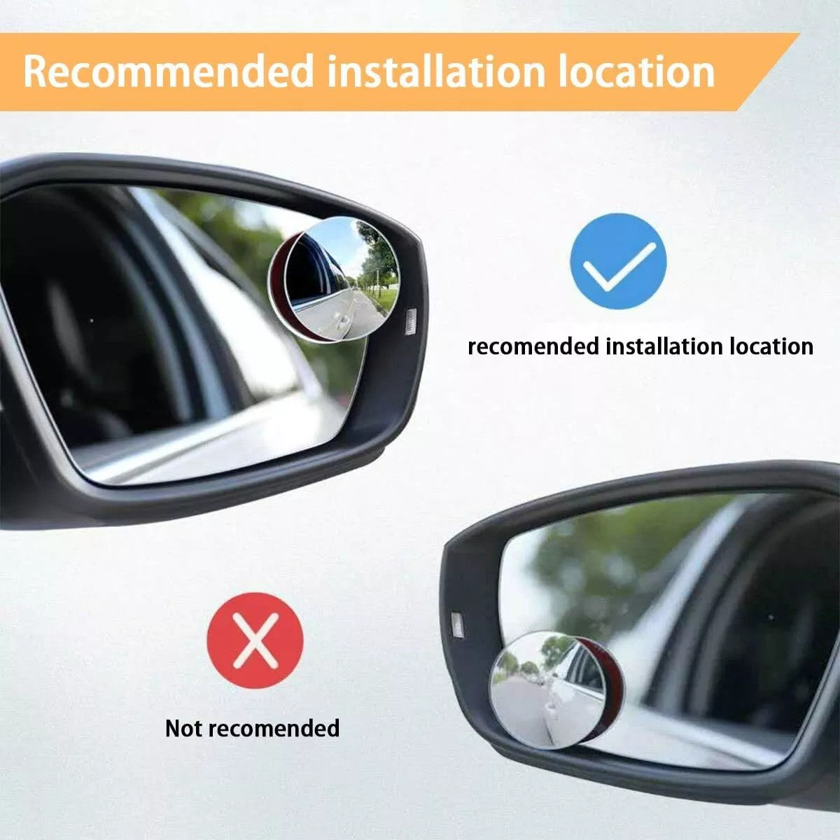 2Pcs Round Blind Spot Mirror HD Glass Frameless Convex Rear View 360¡ã Stick On1