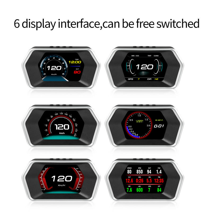 Onboard computer OBD2/GPS 2 system HUD digital ECU speedometer voltage fuel tachometer n