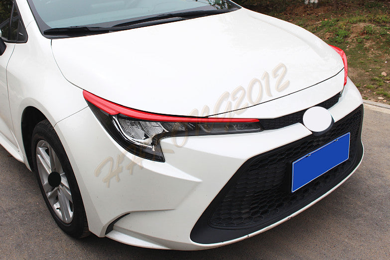 for Toyota for Corolla 2019-23 RED ABS front Headlight Eyebrow Eyelid Cover Trim 2x