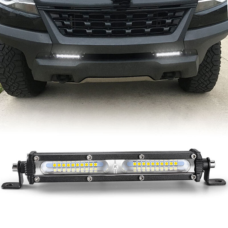 7inch 60W Slim LED Work Light Bar Flood Single Row Off Road Driving Truck SUV US