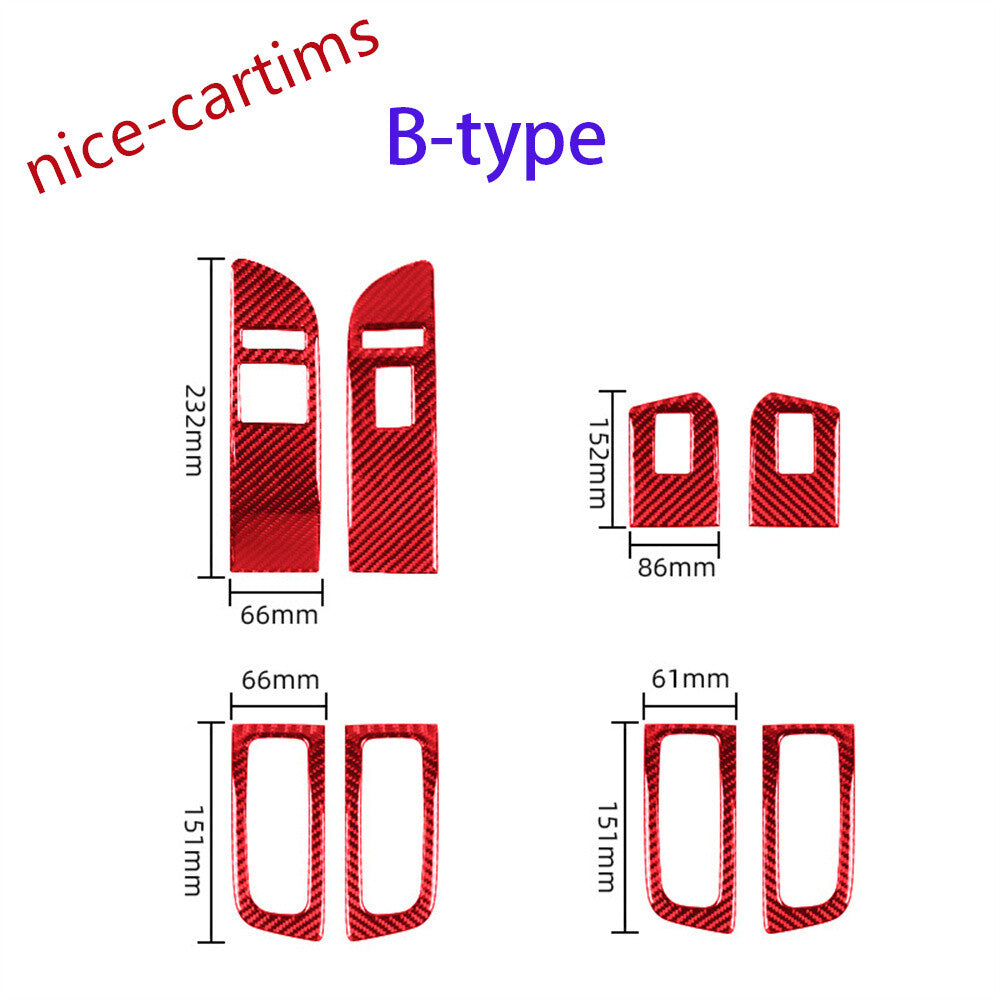 8¡ÁRed Carbon Fiber Window Lift Button Switch Panel Cover for Ford F150 2009-2014