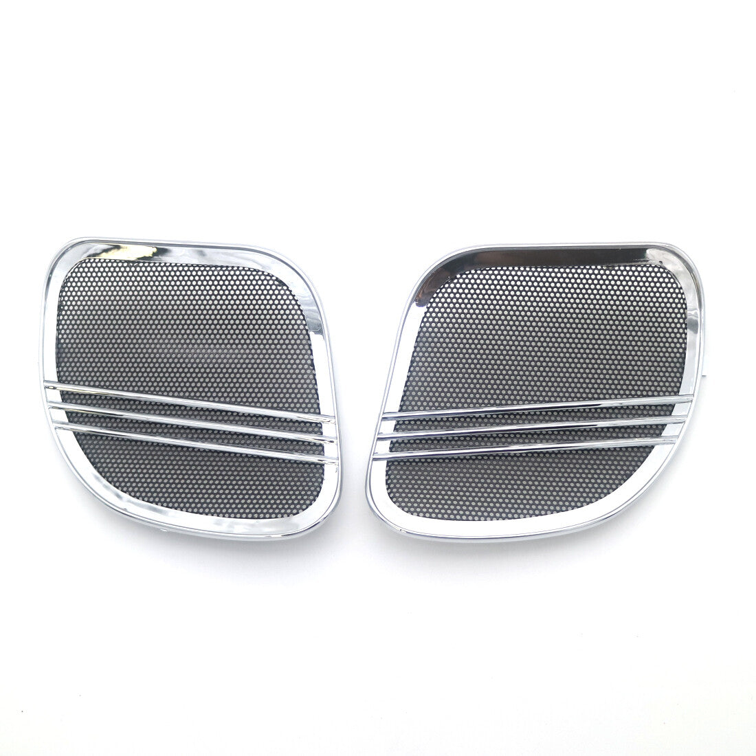 Motorcycle Chrome Tri-Line Speaker Grill Cover Trim for Harley Road Glide 15-18 Q