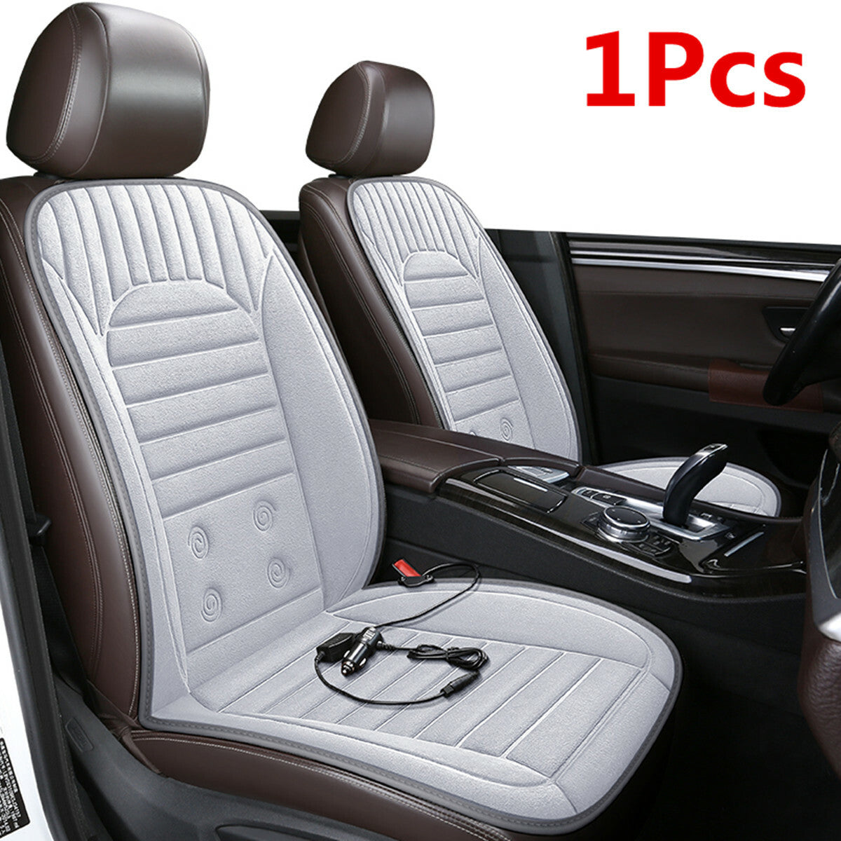 1PCS Gray Car Heated for Seat Cover Cushion Plush Warmer 12V Heating Warming Pad