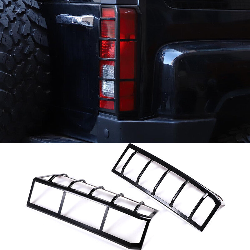A pair of steel taillight cover trim accessories for Hummer H3 2006 - 10 - n