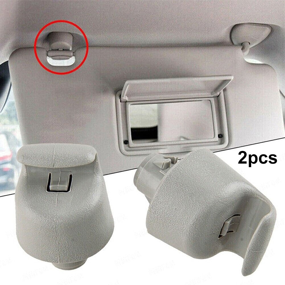 2X Sun Visor Retainer-Clip Hook for Nissan Murano-Rogue Pathfinder Altima Grey