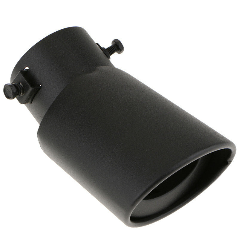 Black Matte Round Car Stainless Steel Exhaust Tail Throat Rear Muffler Tip Pipe