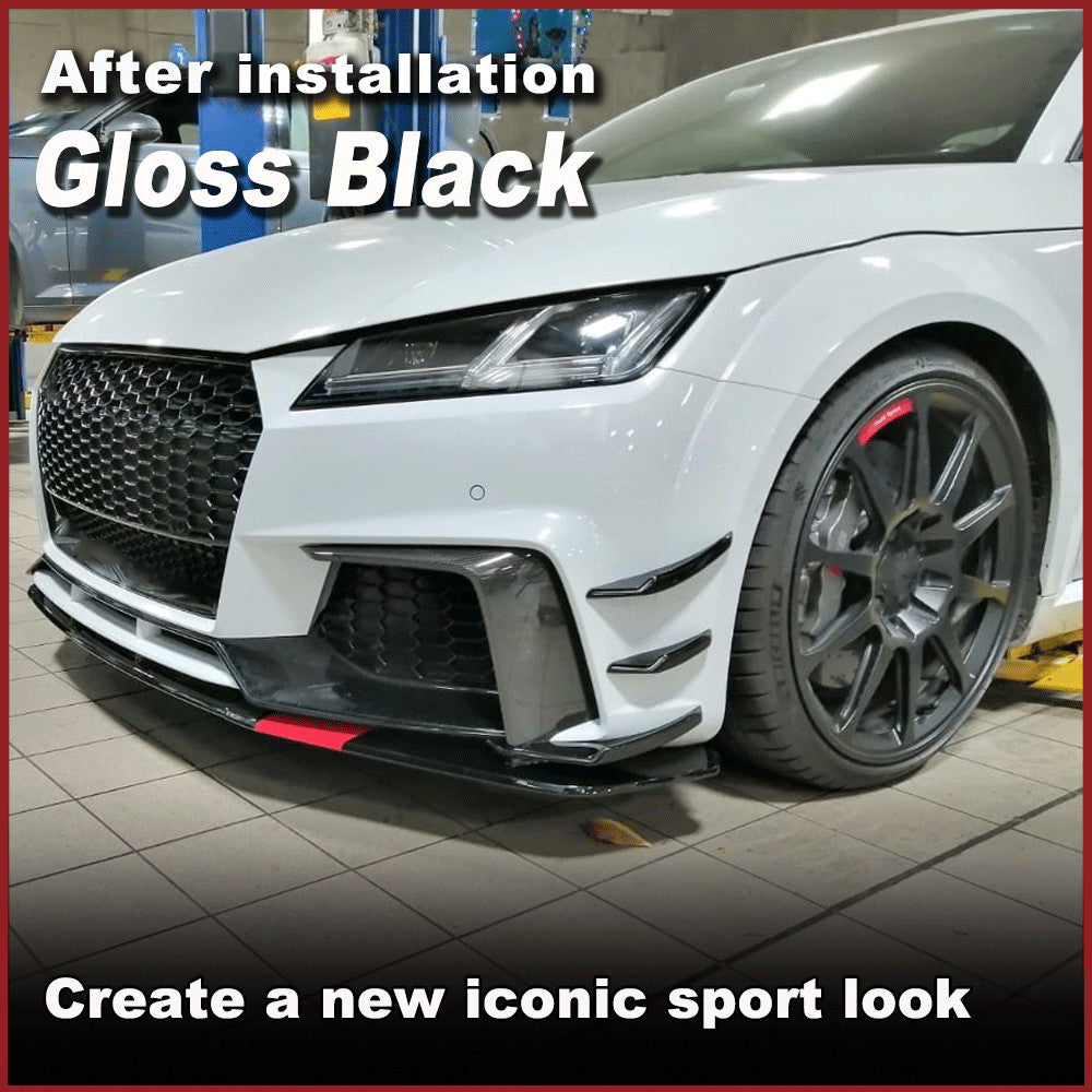 Fit for Audi TT RS TTRS 2016-2018 Gloss Black Front Bumper Fins Canards Splitter