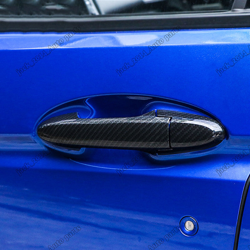 Glossy Carbon Fiber Side Door Handle Cover Trim for Honda Jazz Fit 2014-2020