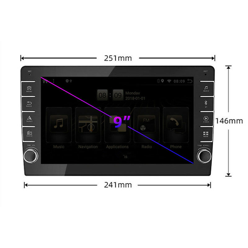 Car Adjustable Stereo Radio Android MP5 Player 9inch Button Knob GPS for Navigator
