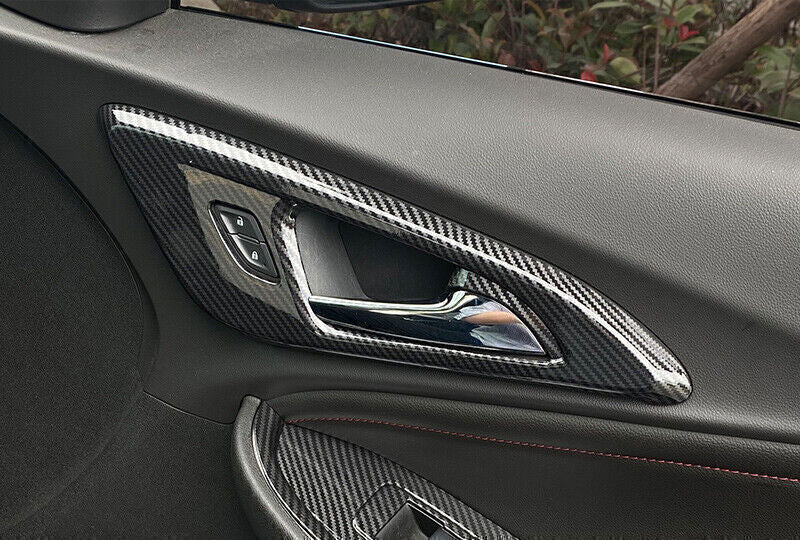 for Chevrolet Malibu 2016-24 Carbon Fiber Look Inner Door Handle Lock Cover Trim