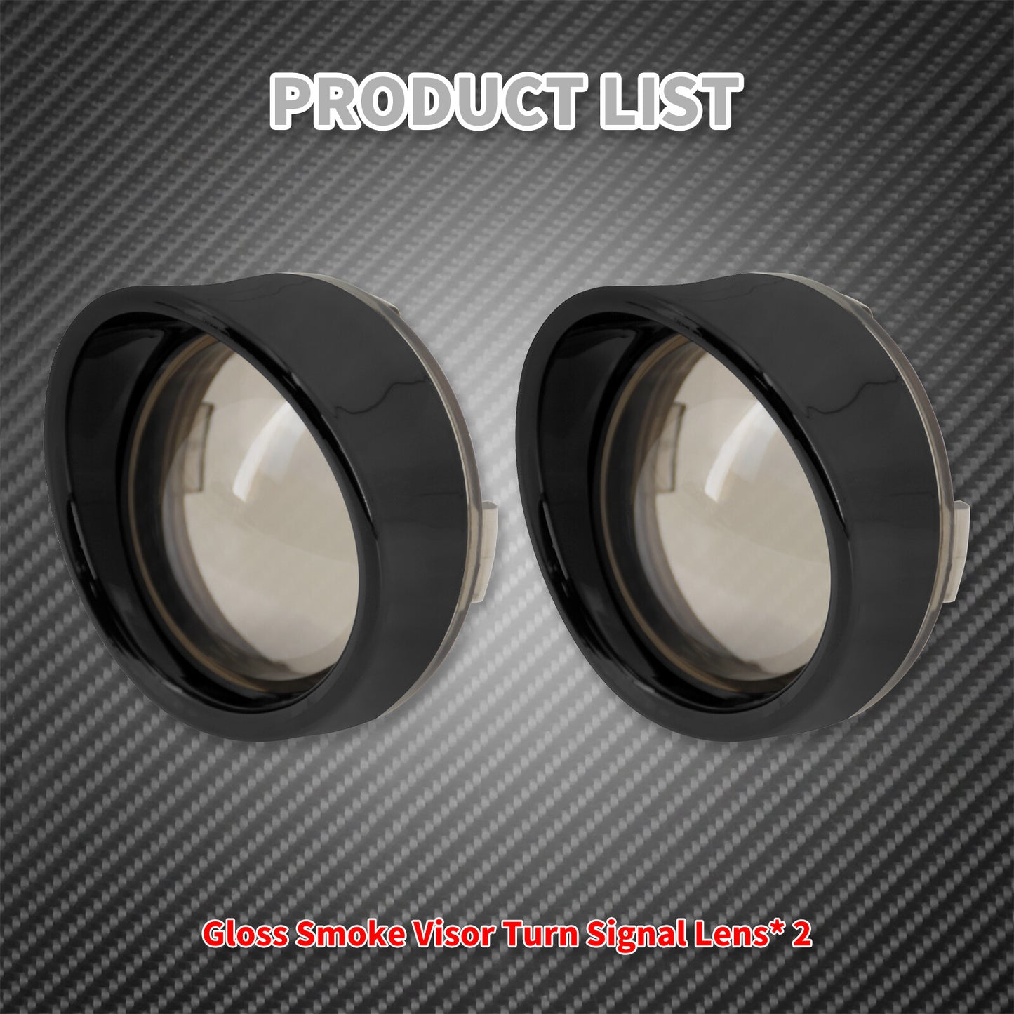 Gloss Black Turn Signal Bullet Visor Deuce Smoked Lens Cover Fit for Harley XL