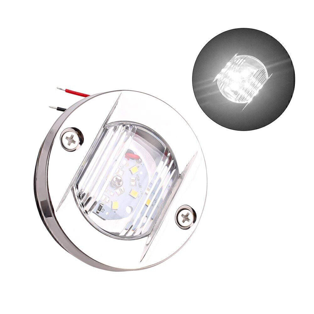 pair LED Stainless Steel Transom Boat Navigation Lamp Anchor Stern NAV Light 12V n