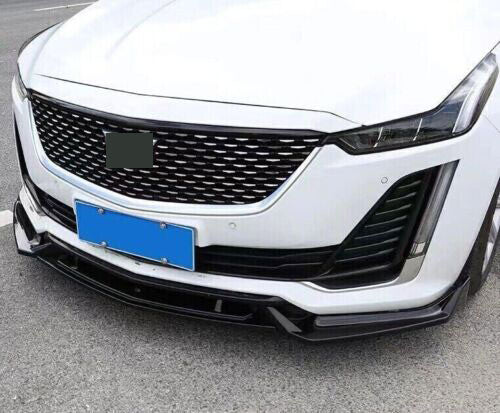 3P Glossy Black Front Bumper Lip Spoiler Guard for Cadillac CT5 CT5-V 2020-2023