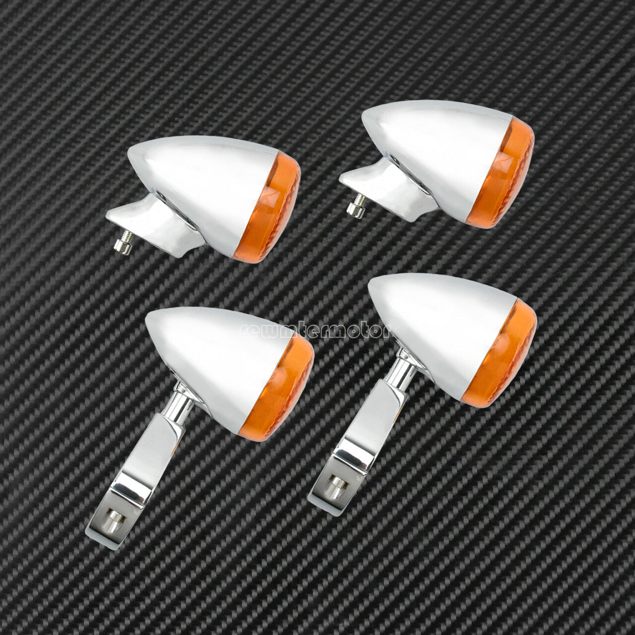 4x Aluminum Chrome LED Turn Signal Light w/41mm Fork Fit for Harley Dyna XL Q