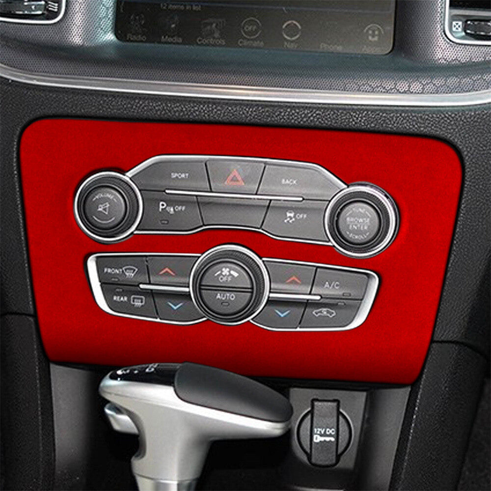 Suede Wine Red Central Control Air Conditioner AC Trim for Dodge Charger 2015-23