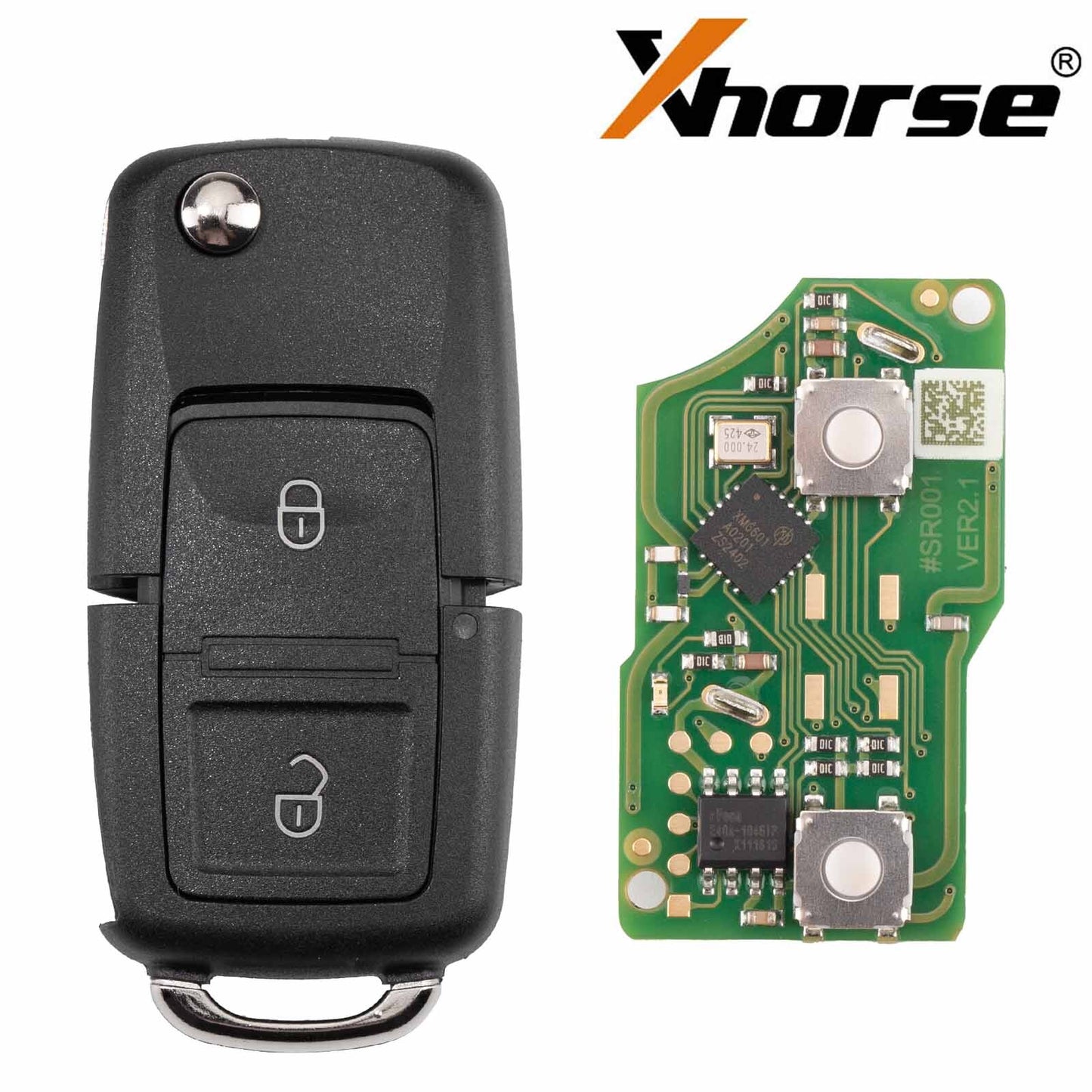 5Pcs XKB508EN Universal Wire Remote Key Flip For V.W B5 Style 2 Buttons