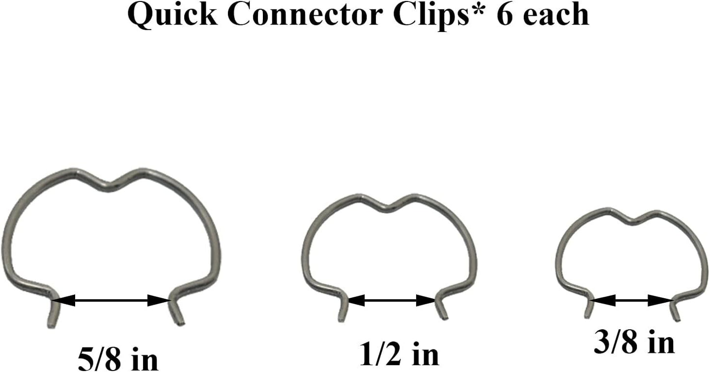 18-piece quick connector clips for transmission oil cooler wire clamps, 6-3/8 inch, 1/2 inch, 5/8 inch
