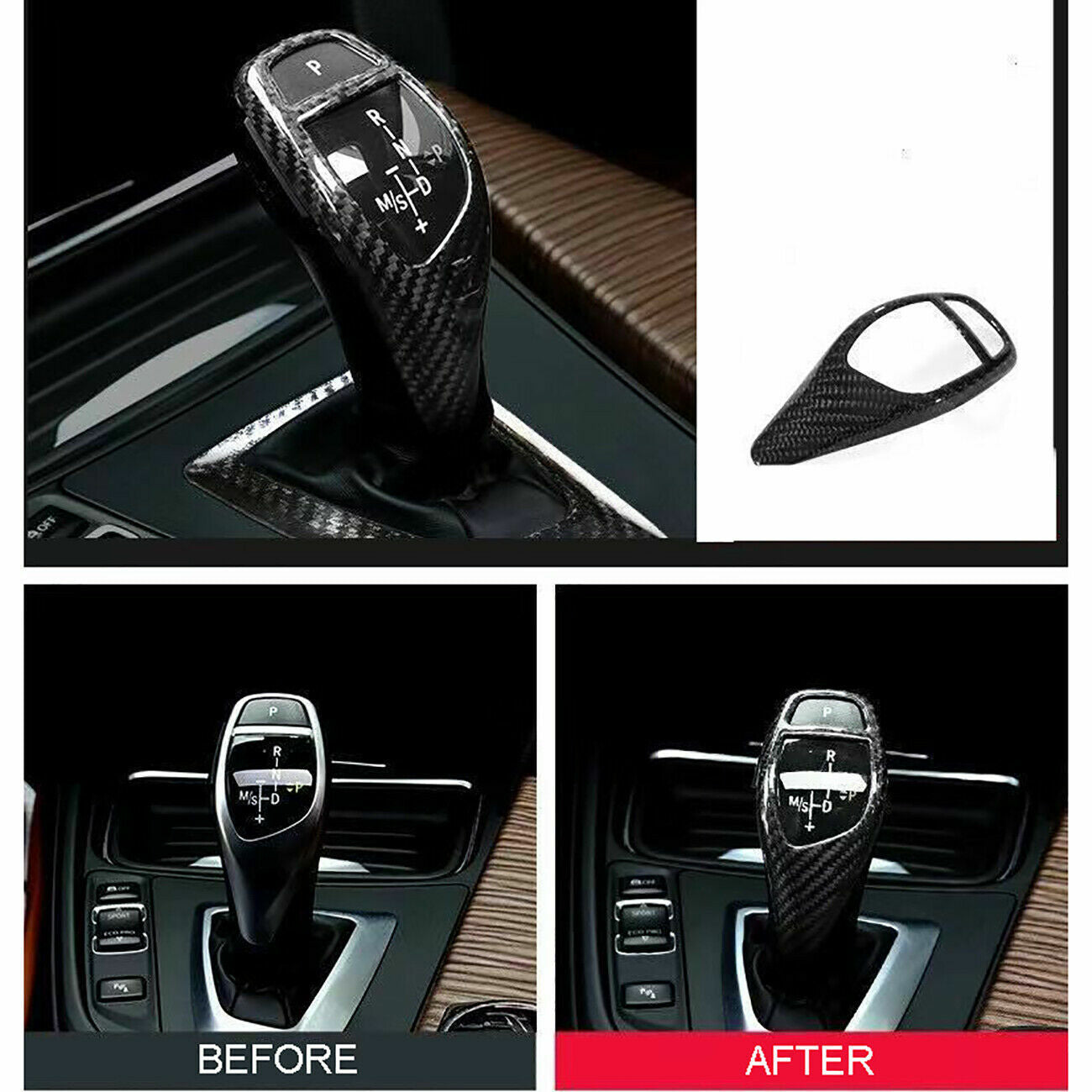 for BMW F30 F20 F10 F15 F25 X5 X3 Shift Button Cover Trim Carbon Fiber Style