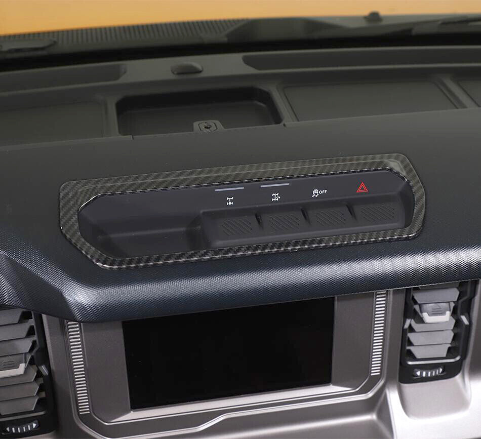 For 21-23 Bronco Carbon Fiber Inner Differential Control Switch Cover Trim v