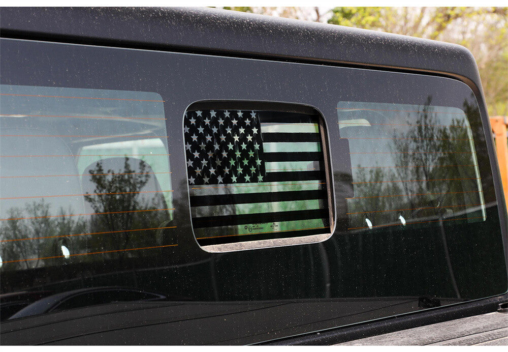 Rear Window Glass Middle Decal Sticker Trim for Jeep Gladiator JT 2020+ PVC Flag
