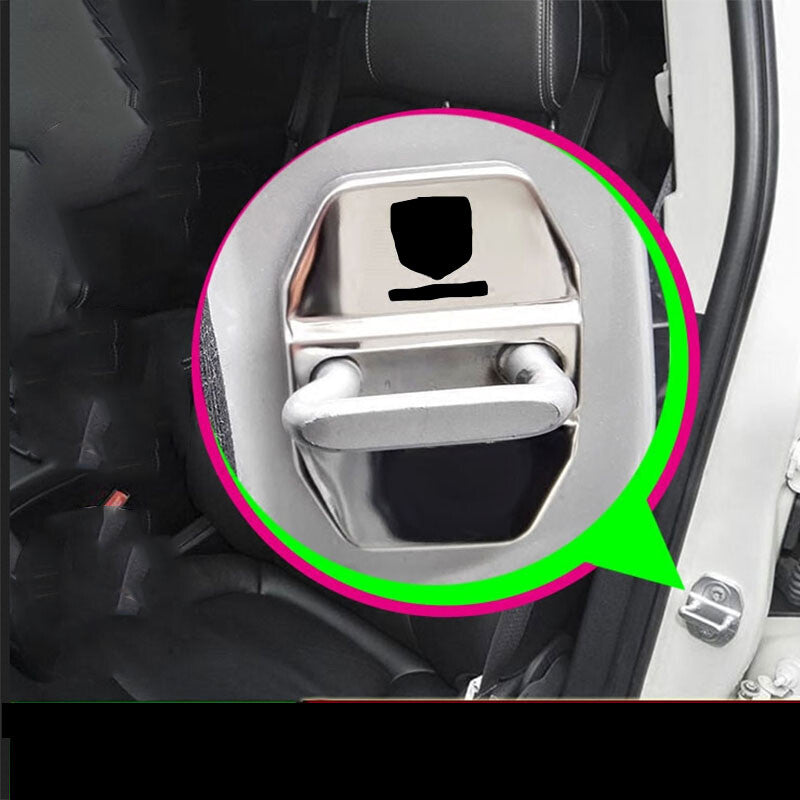 4pcs Stainless Steel Silver Door Striker Cover Lock Buckle Cap Trim for DODGE