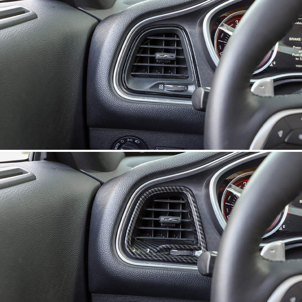 4pcs Carbon Fiber Air Vent Cover AC Outlet Trim kit for Dodge for Challenger 2015-19