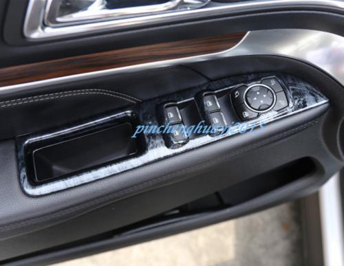 Black wood grain car interior trim cover suitable for Ford Explorer 2016 - 2019