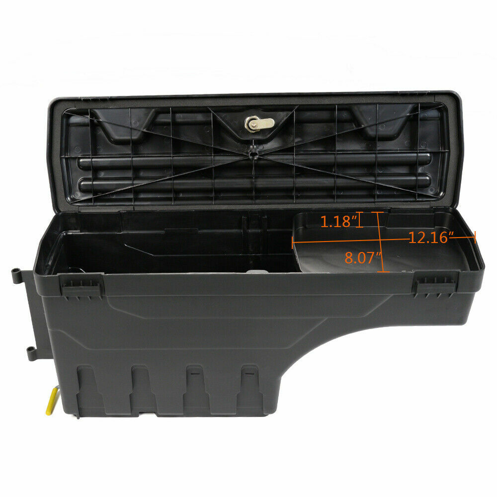 Suitable for 2015-19 F150 left rear ABS truck bed storage box toolbox black- v