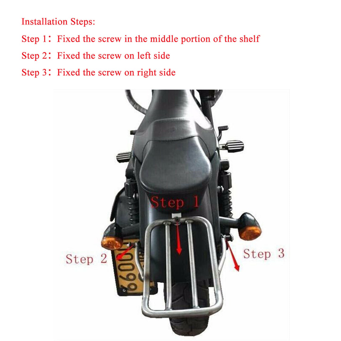 Chrome Motorcycle Luggage Shelf Frame Rack Fit For Sportster XL 883 1200 48 72