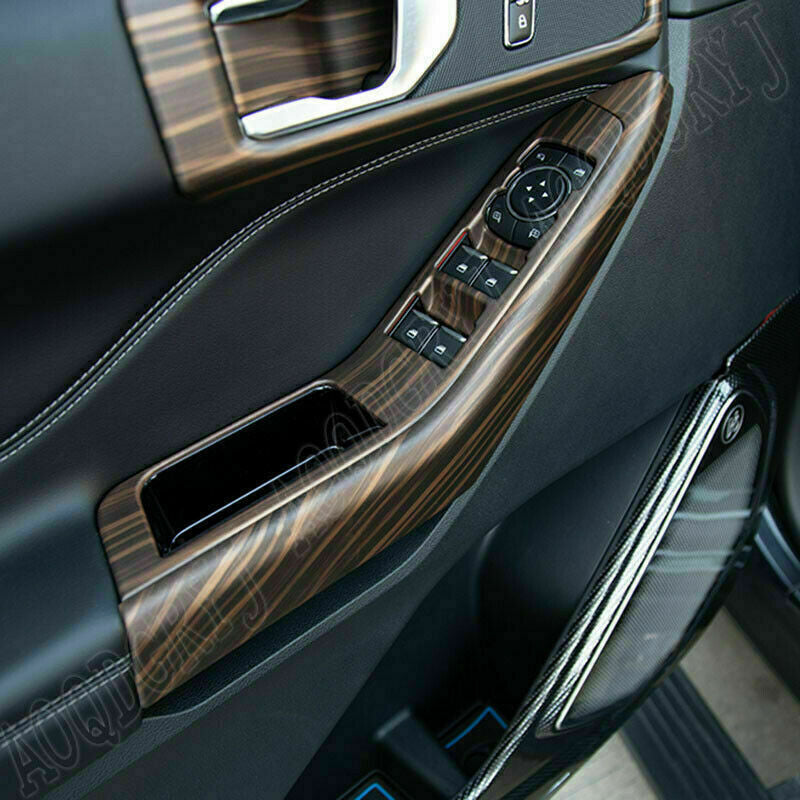 for Ford Explorer 2020-2022 Wood Grain Inner Window Lift Panel Switch Cover Trim