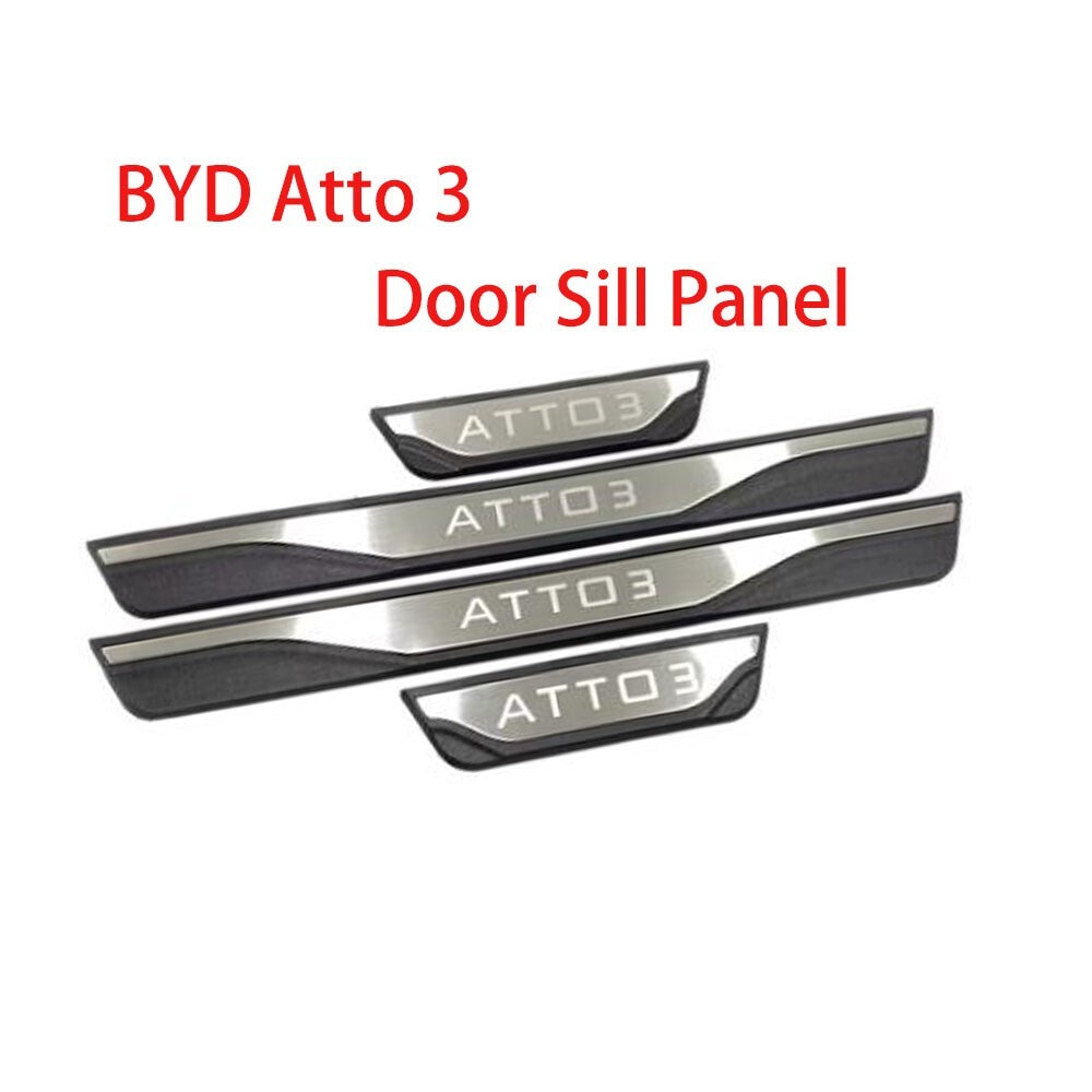 for BYD Atto3 2023 Car Accessories Door Sill Protector Scuff Guard Sticker Trim