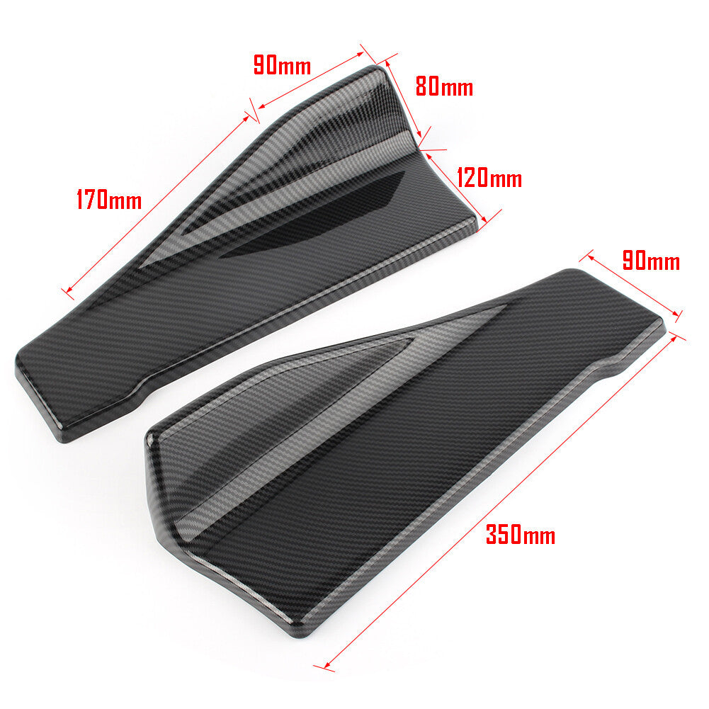 2x 35cm Lower Bumper Spoiler Side Skirt Rocker Wings Rear Lip Universal Car Auto