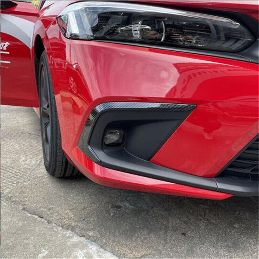 Carbon Fiber ABS Front Bumper Fog Light Panel Cover for Honda for Civic 11th 2022-23