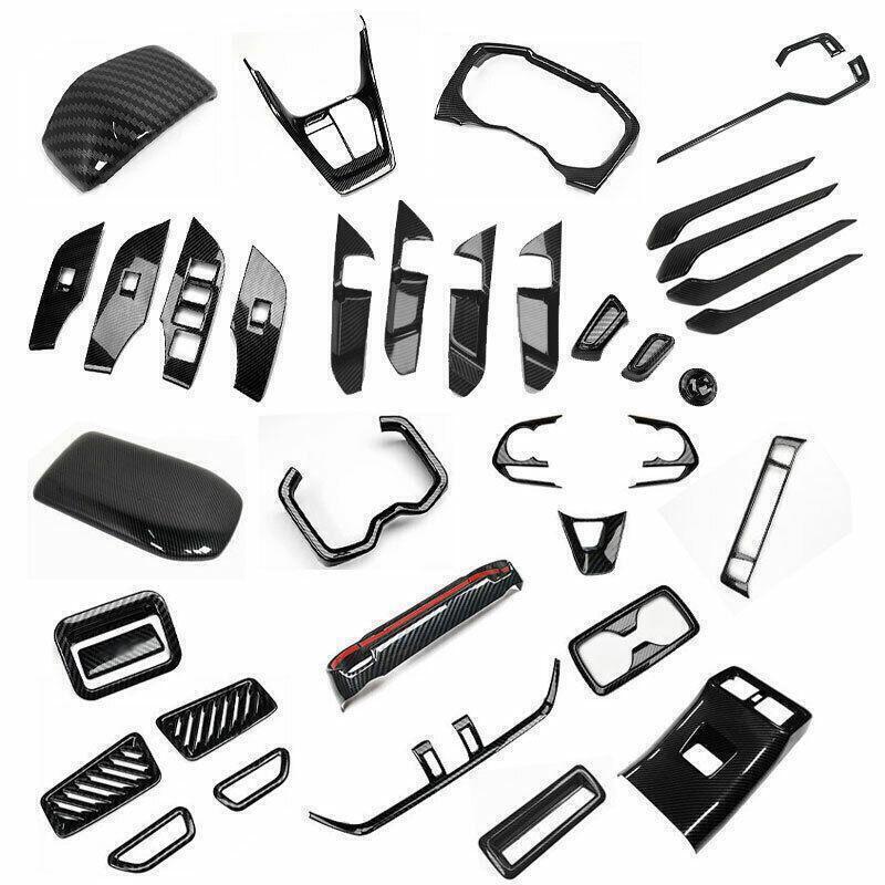 for Toyota RAV4 19-24 Carbon Fiber Interior Full Set Panel Moulding Cover Trims