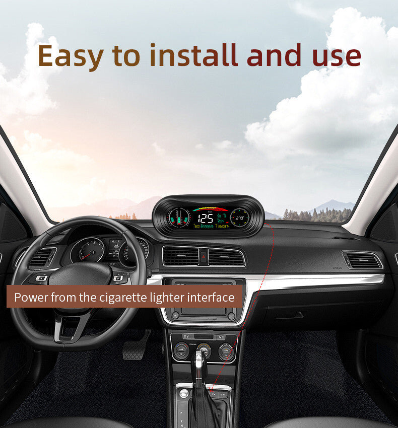 Car Compass Head-Up Display Head-Up Display GPS Slope Meter Speedometer Warning