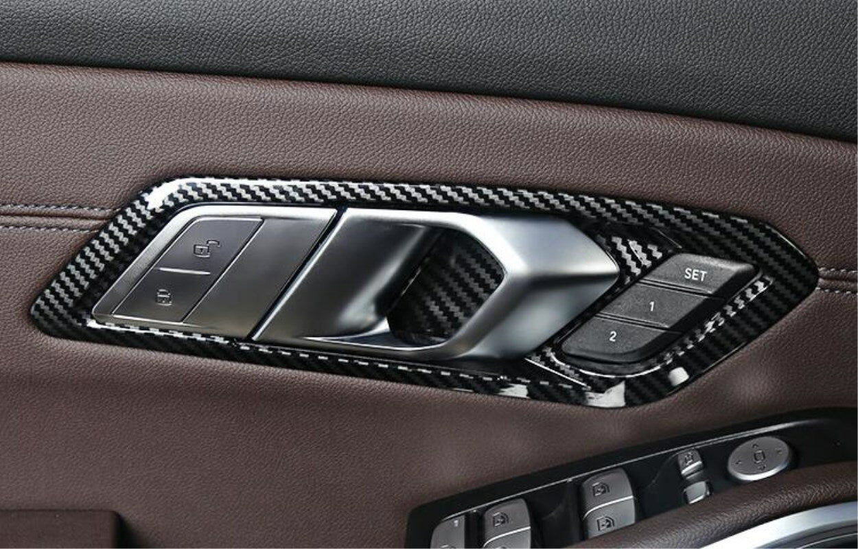 for BMW 3 Series G20 2019 2020 Carbon fiber Interior Door Handle bowl Panel trim
