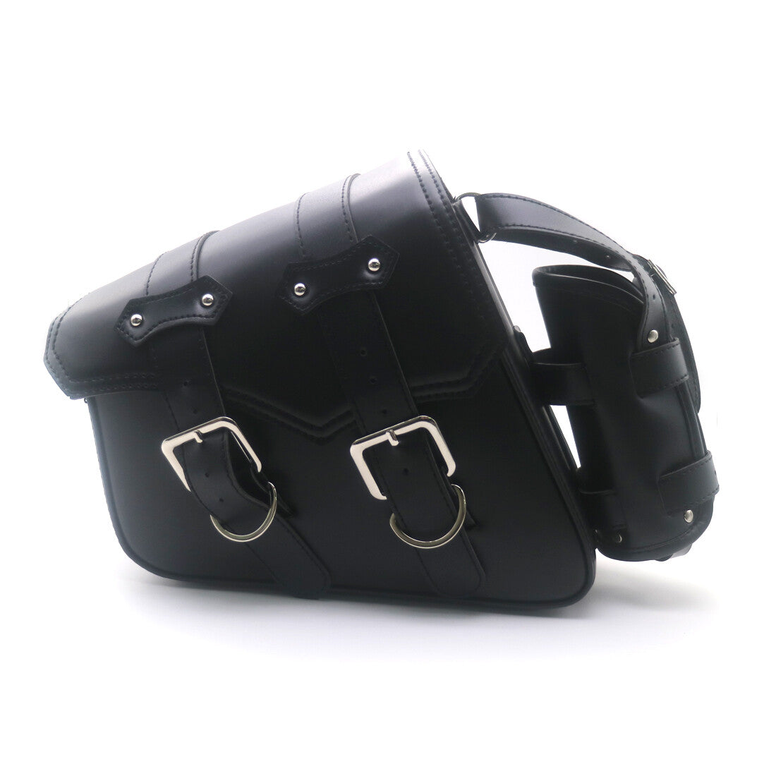Black Saddlebag Saddle Bag With Water Bottle Holder for Harley Sportster XL883 Q