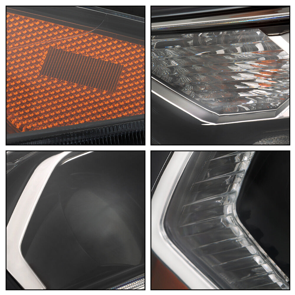 LED headlights with clear lenses for 2019-2022 RAV4 Hybrid XSE passenger compartments. n