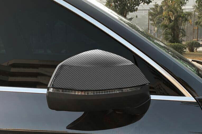 Fit for Audi Q7 2016-2019 Carbon Fiber Rear View Side Door Mirror Cover Trim 2P