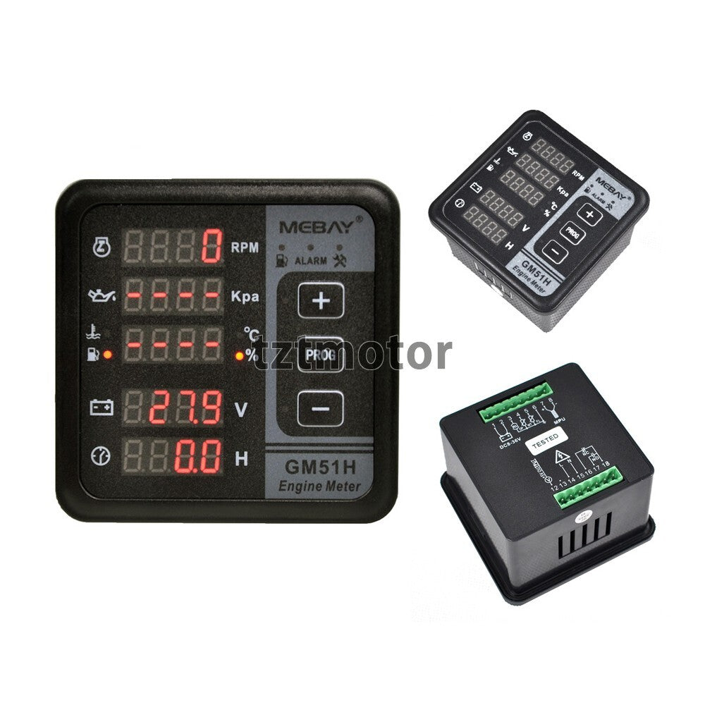 Mebay Digital Engine Meter RPM Tachometer for Diesel Engine Speed Oil Pressure Q