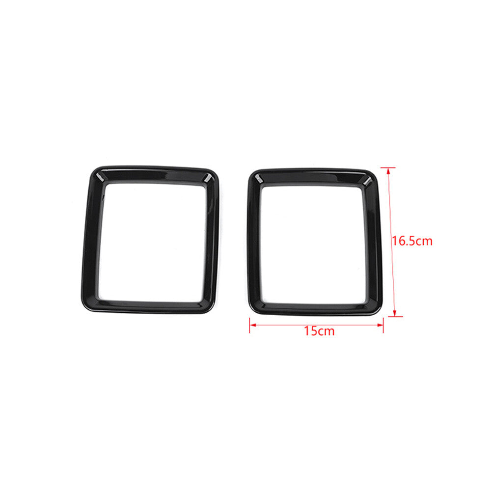 2¡ÁBlack ABS Taillight Lamp Guards Ring Decorative Trim for Jeep for Wrangler 2018-24