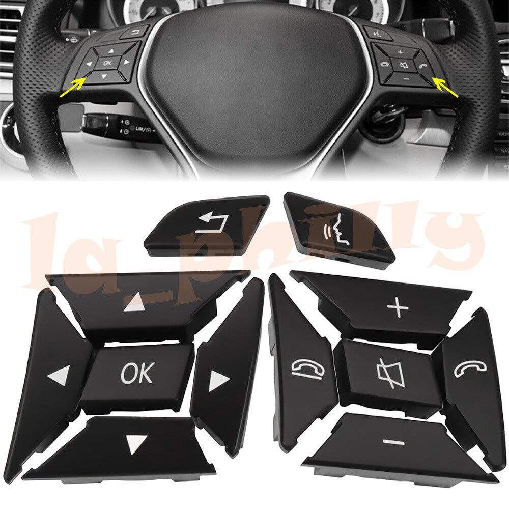 LHRH Steering Wheel Control Switch Cover Black for Mercedes for Benz C Class W204