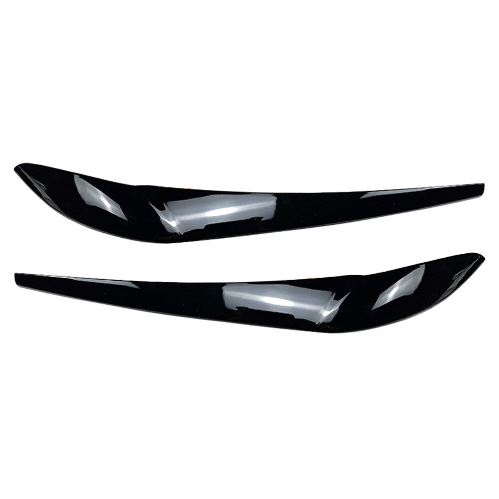 Front Headlight Eyebrow Eyelid Cover Gloss Black for BMW X3 F25 X4 F26 2014-2017