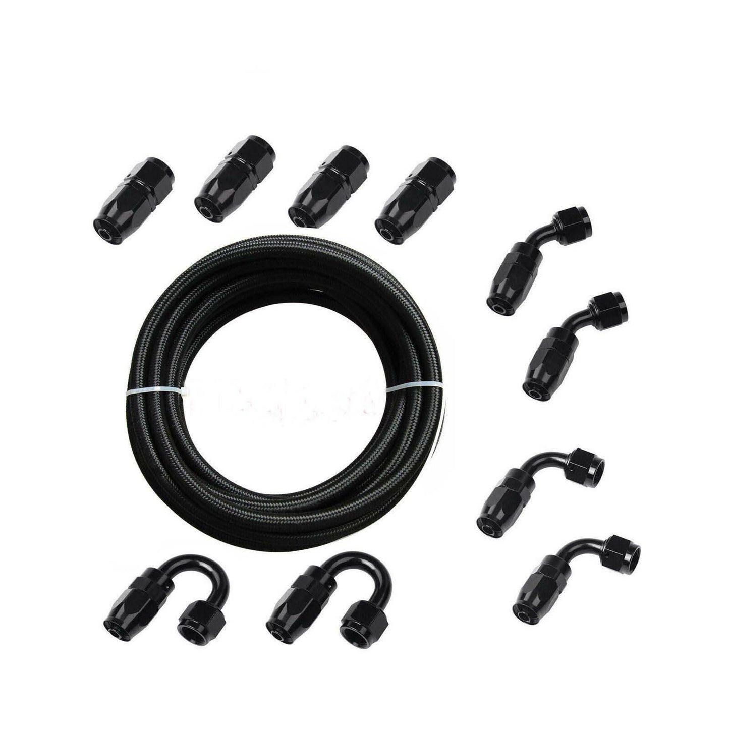AN10 hose end fitting, stainless steel nylon braided oil fuel hose fitting