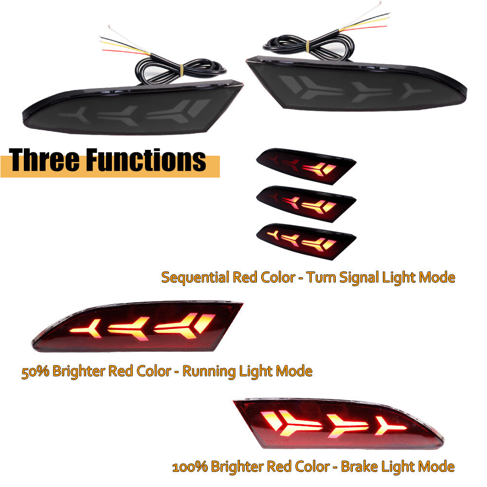 3-in-1 rear fog light sequence turn signal black for 2012-2014 Focus- v
