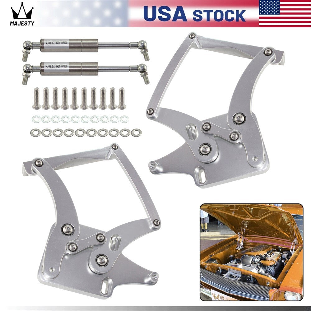 Billet Hood Hinge Kit Left and Right Side for Ford for Mustang 64-66 Fairlane 63-65