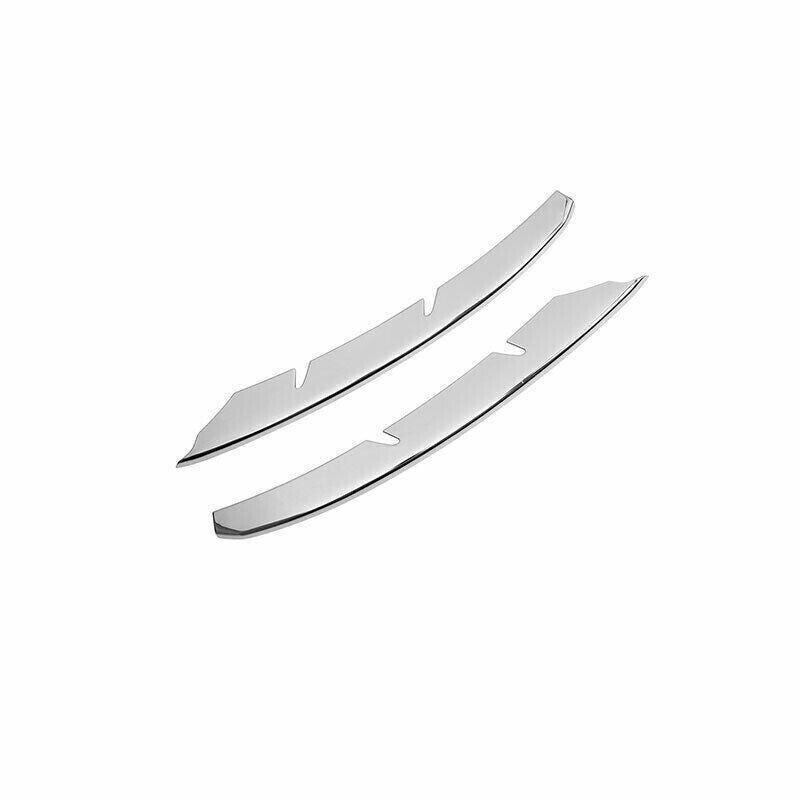 2PCS for Audi Q7 2007-2015 Silver Steel Exterior Front Fog Lamp Light Strip Trim