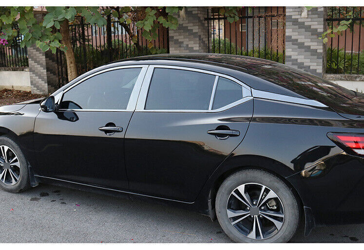 for Nissan Sentra Sylphy 20-23 Gloss Black Window Sill Post Moulding Strip Trim