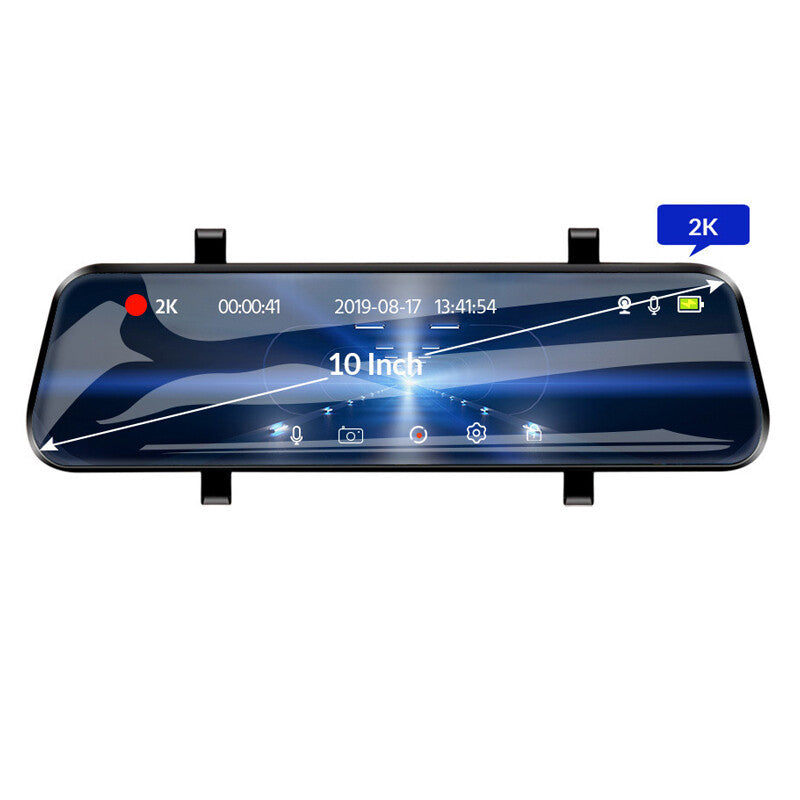 HD GPS Dual Lens Dash Cam 10 Mirror Backup Camera Rear View WIFI DVR Recorder v