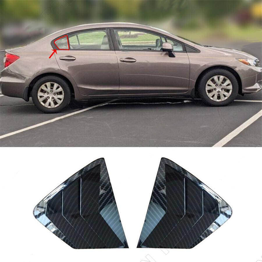 2pcs Car Side Quarter Window Vent Louver Cover for Honda for Civic 2012-2015